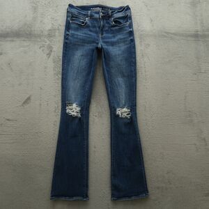 American Eagle Jeans Women's 4 X-Long Low-Rise Kick Boot 34" Inseam Distressed